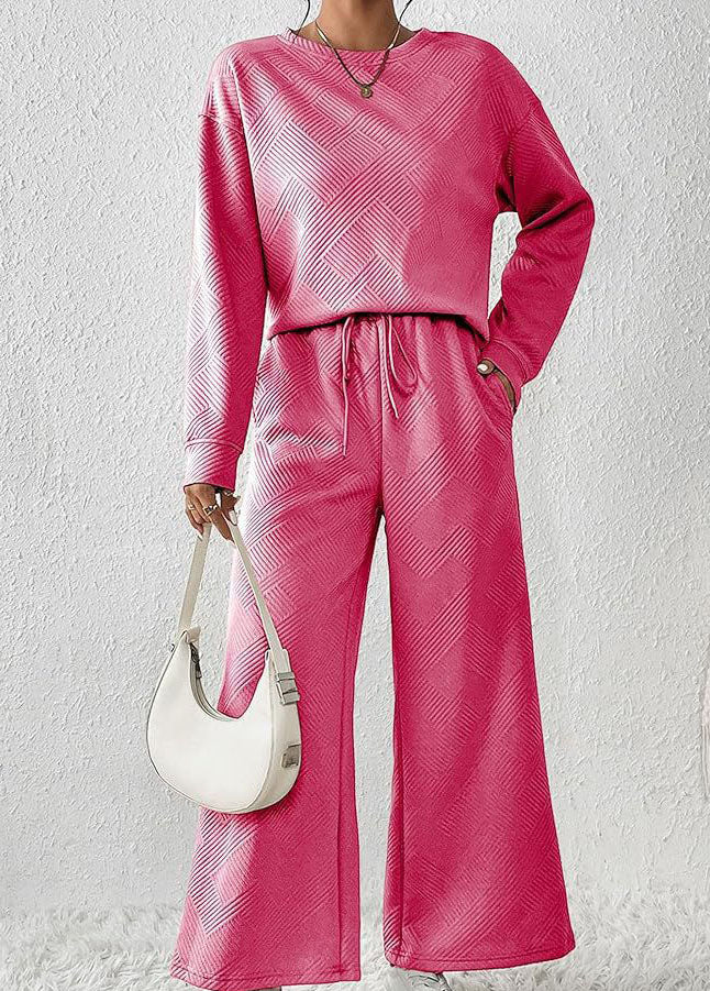 Autumn/Winter Solid Color Casual Set with Drawstring Sport Suit - MATCHING MASTER