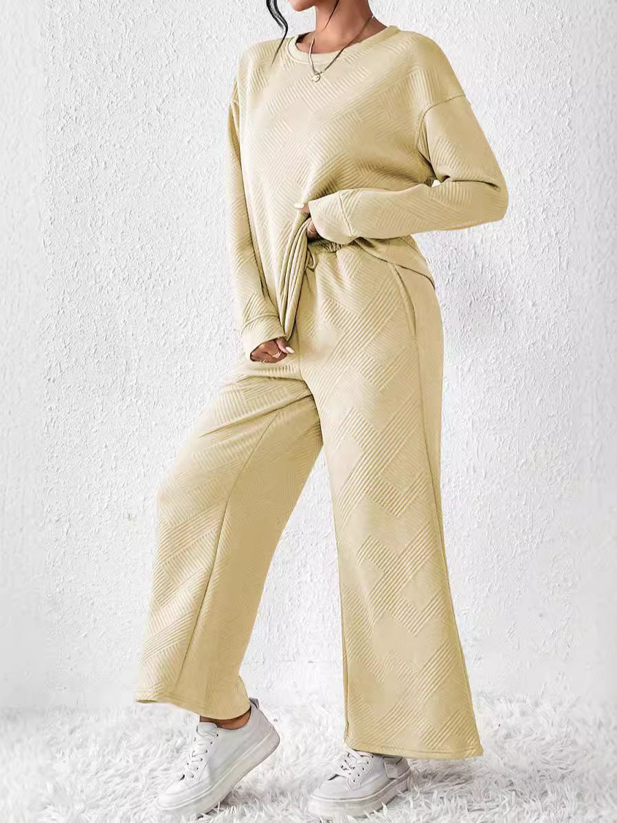 Autumn/Winter Solid Color Casual Set with Drawstring Sport Suit - MATCHING MASTER