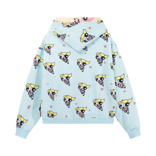 Zippered cardigan double hooded couple sweatshirt - MATCHING MASTER