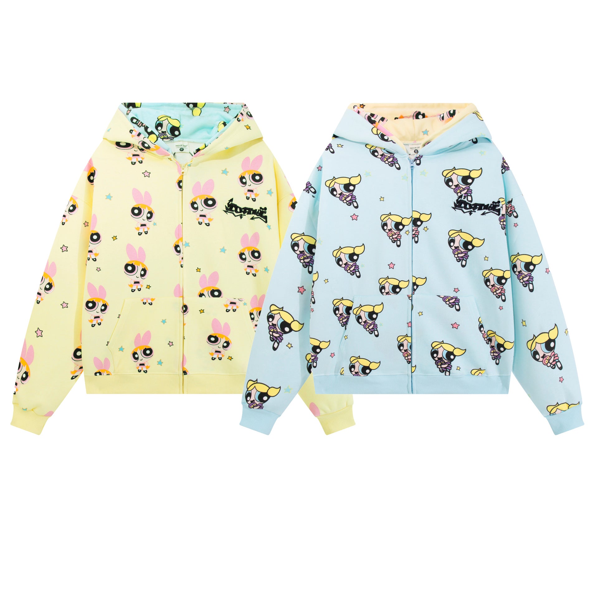 Zippered cardigan double hooded couple sweatshirt - MATCHING MASTER