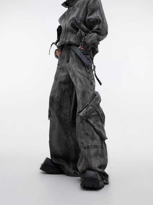 【25s Mar.】Vintage Denim Jacket  Baggy Cargo Pants - MATCHING MASTER