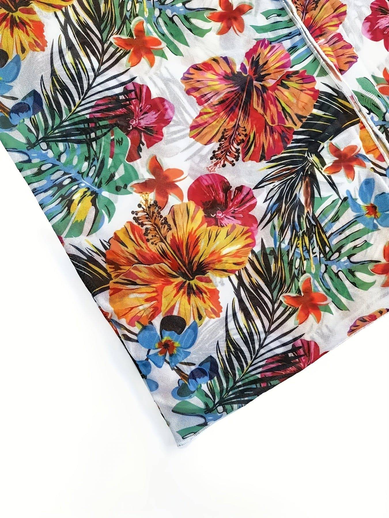 Women's 3-piece V-neck floral print bikini set - MATCHING MASTER