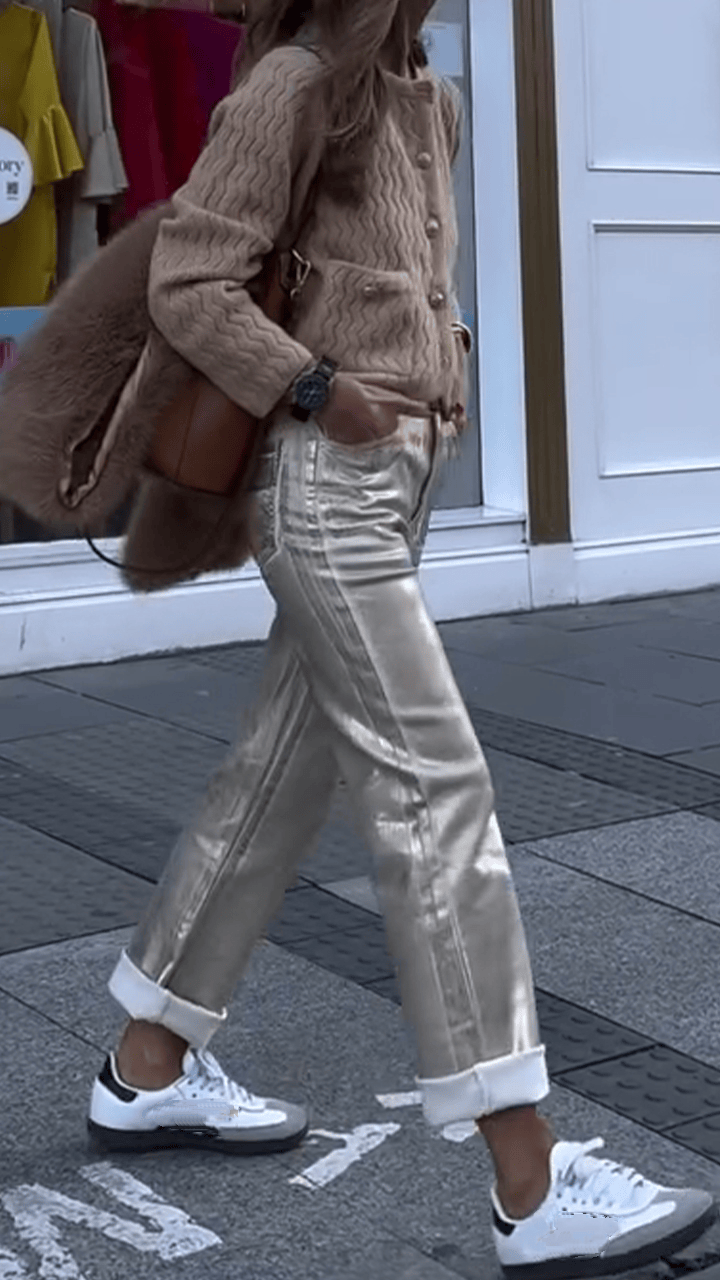 Women Round Neck Knitted Sweater + Pants Casual Suit - MATCHING MASTER