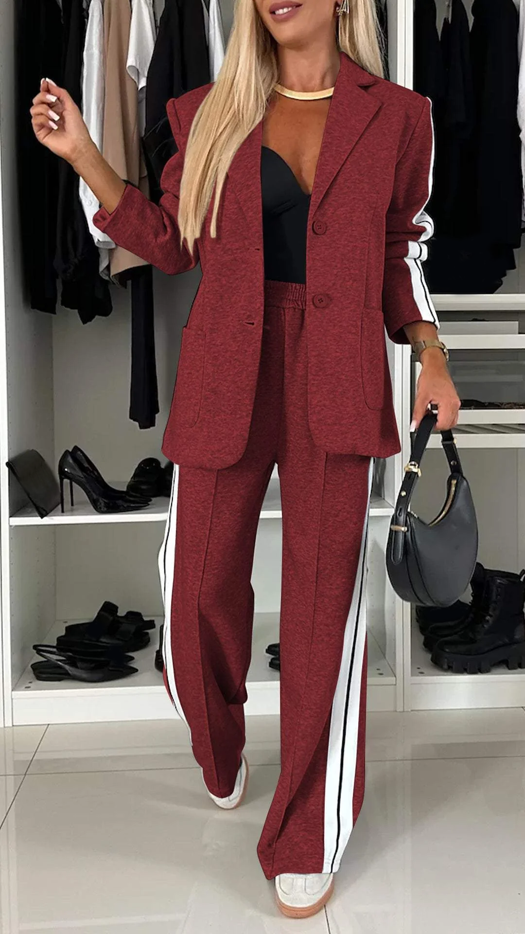 Women's Formal Lapel Long Sleeve Casual Suit