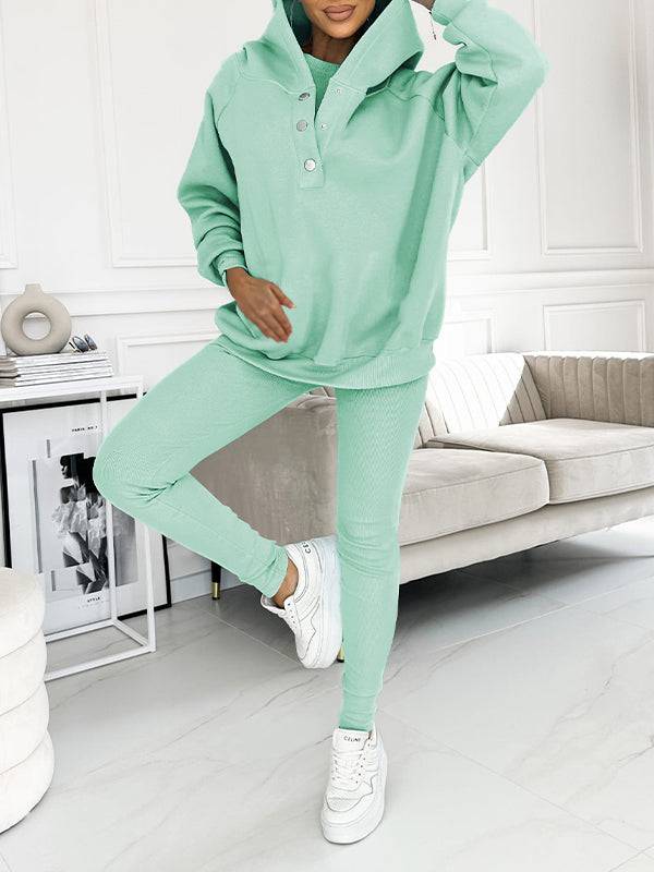 Women Plus Size Hooded Casual and Comfortable Sweatshirt Two-piece Suit