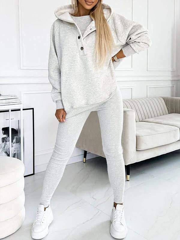 Women Plus Size Hooded Casual and Comfortable Sweatshirt Two-piece Suit