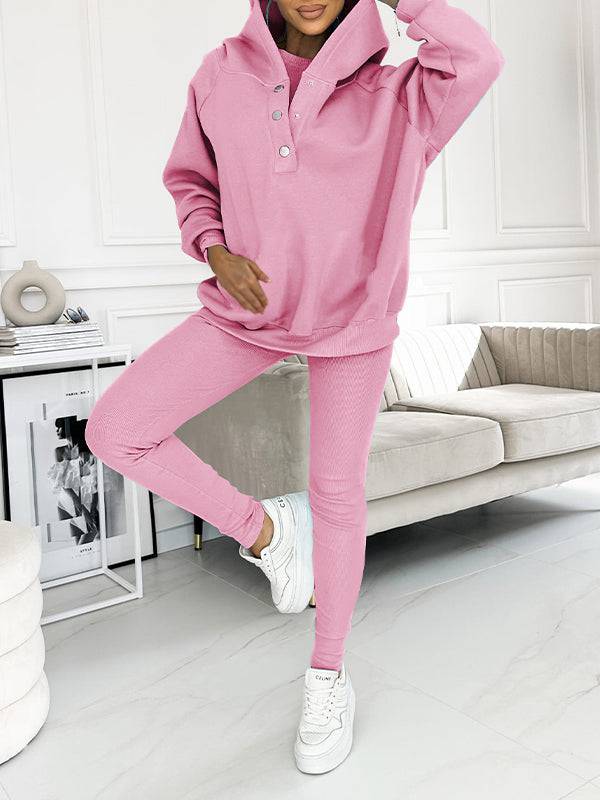 Women Plus Size Hooded Casual and Comfortable Sweatshirt Two-piece Suit