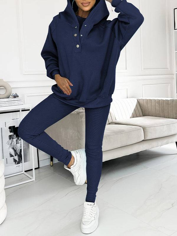 Women Plus Size Hooded Casual and Comfortable Sweatshirt Two-piece Suit