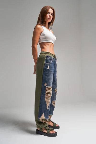 Ripped Denim Pants - MATCHING MASTER