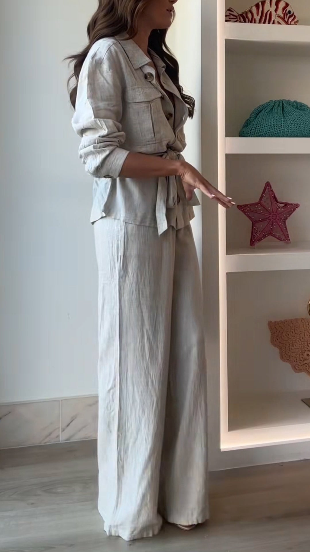 Ladies' Collar and Buckle Top+ Pants Style Commuting Suit - MATCHING MASTER