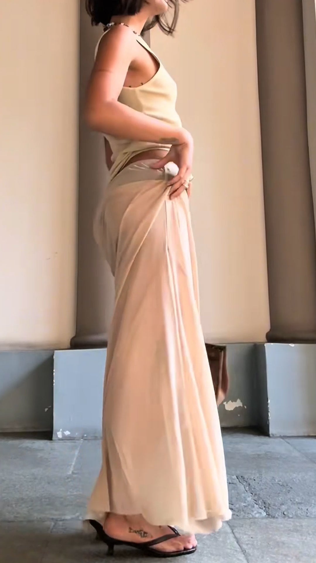 Ladies' Round Neck Vest Top+ Skirt Casual Set - MATCHING MASTER