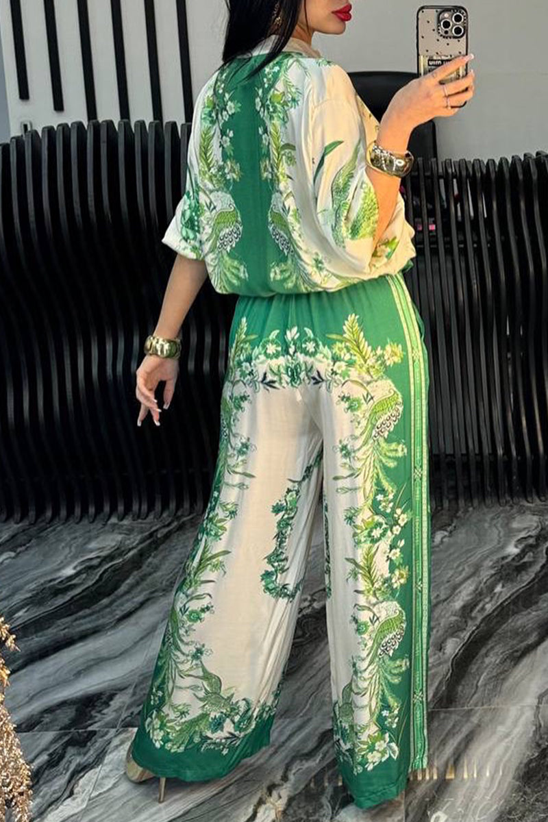 Women's Satin Zipper Printed Casual Suit - MATCHING MASTER