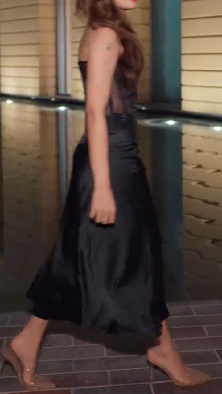 Ladies Strapless Fishbone Top+ Skirt Elegant Temperament Set - MATCHING MASTER