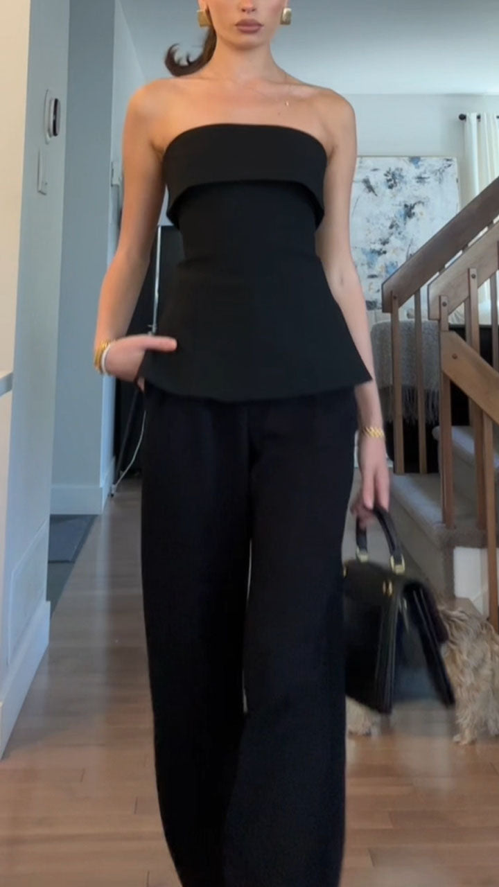 Women's autumn casual tube top suit trousers set - MATCHING MASTER