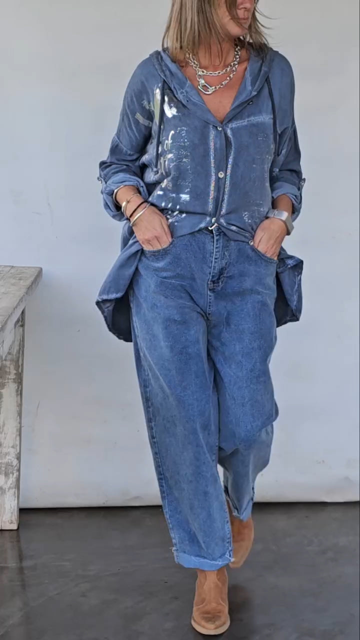 Ladies' Collar Hot Silver Top+ Pants Casual Suit - MATCHING MASTER