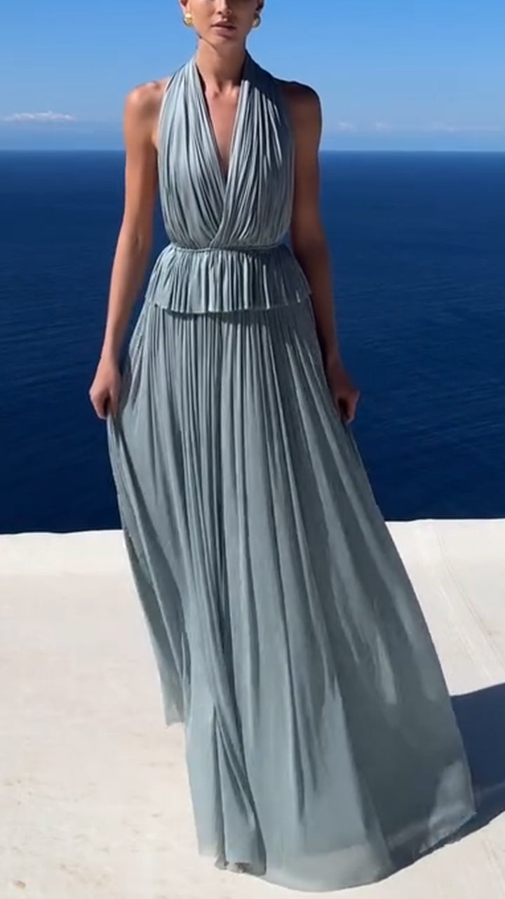 Ladies' Neck Hanging Hollow Top+ Skirt Elegant Temperament Set - MATCHING MASTER