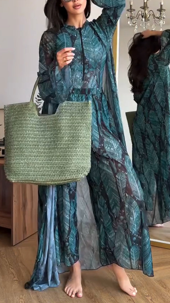 Ladies' Printed Casual Three Piece Set - MATCHING MASTER