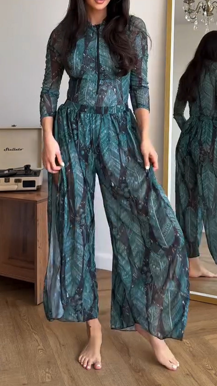 Ladies' Printed Casual Three Piece Set - MATCHING MASTER