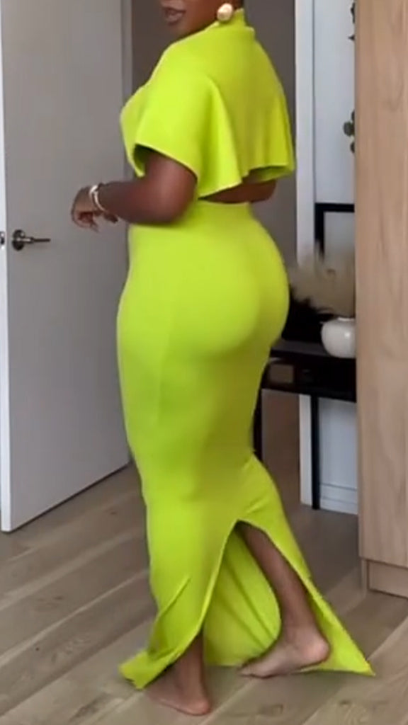 Ladies' Lapel Short Top+skirt Commuting Style Set - MATCHING MASTER