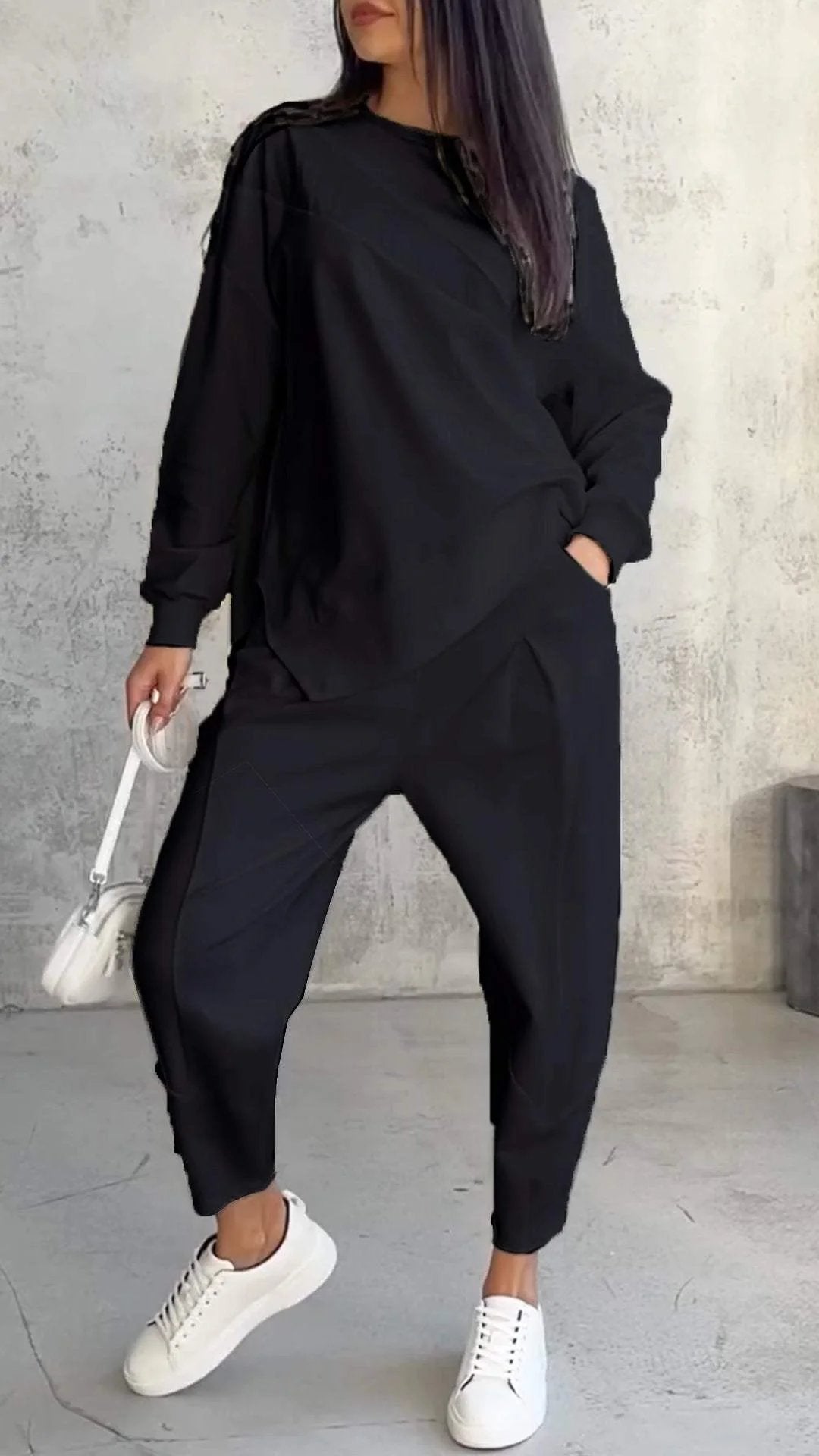 Casual Round Neck Long Sleeve Two Piece Suit - MATCHING MASTER