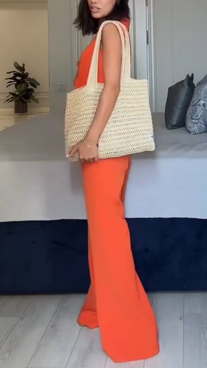 Ladies Collar Irregular Top+ Pants Temperament Casual Suit - MATCHING MASTER