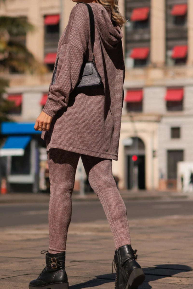 Ladies Round Neck Hooded Top+ Pants Casual Set - MATCHING MASTER