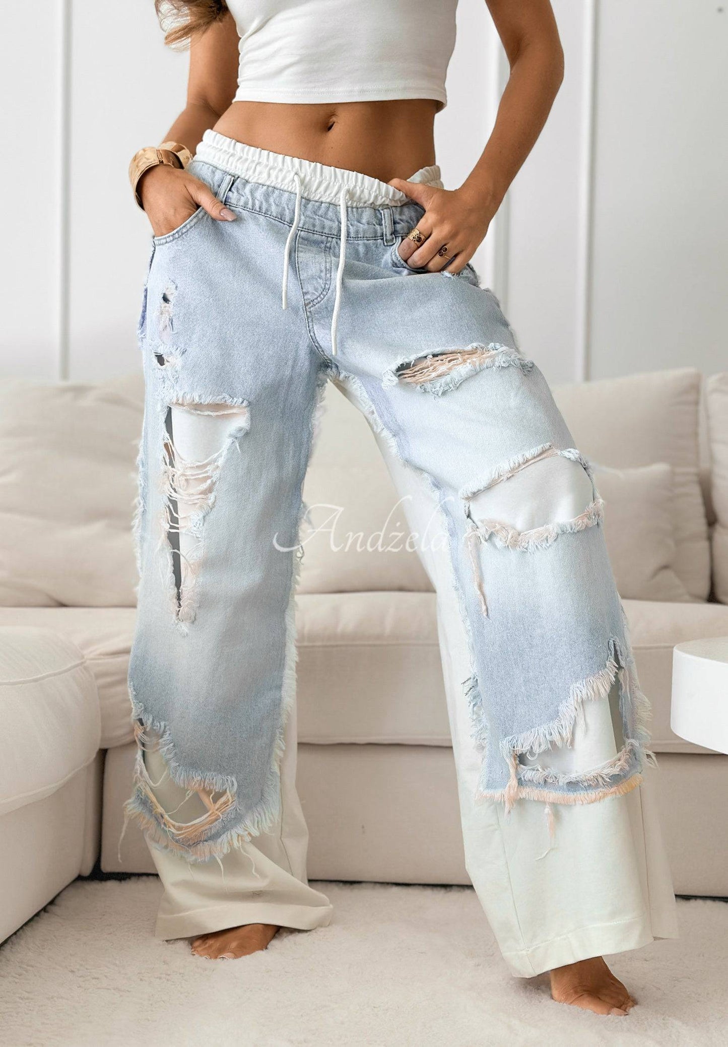 Ripped Denim Pants - MATCHING MASTER