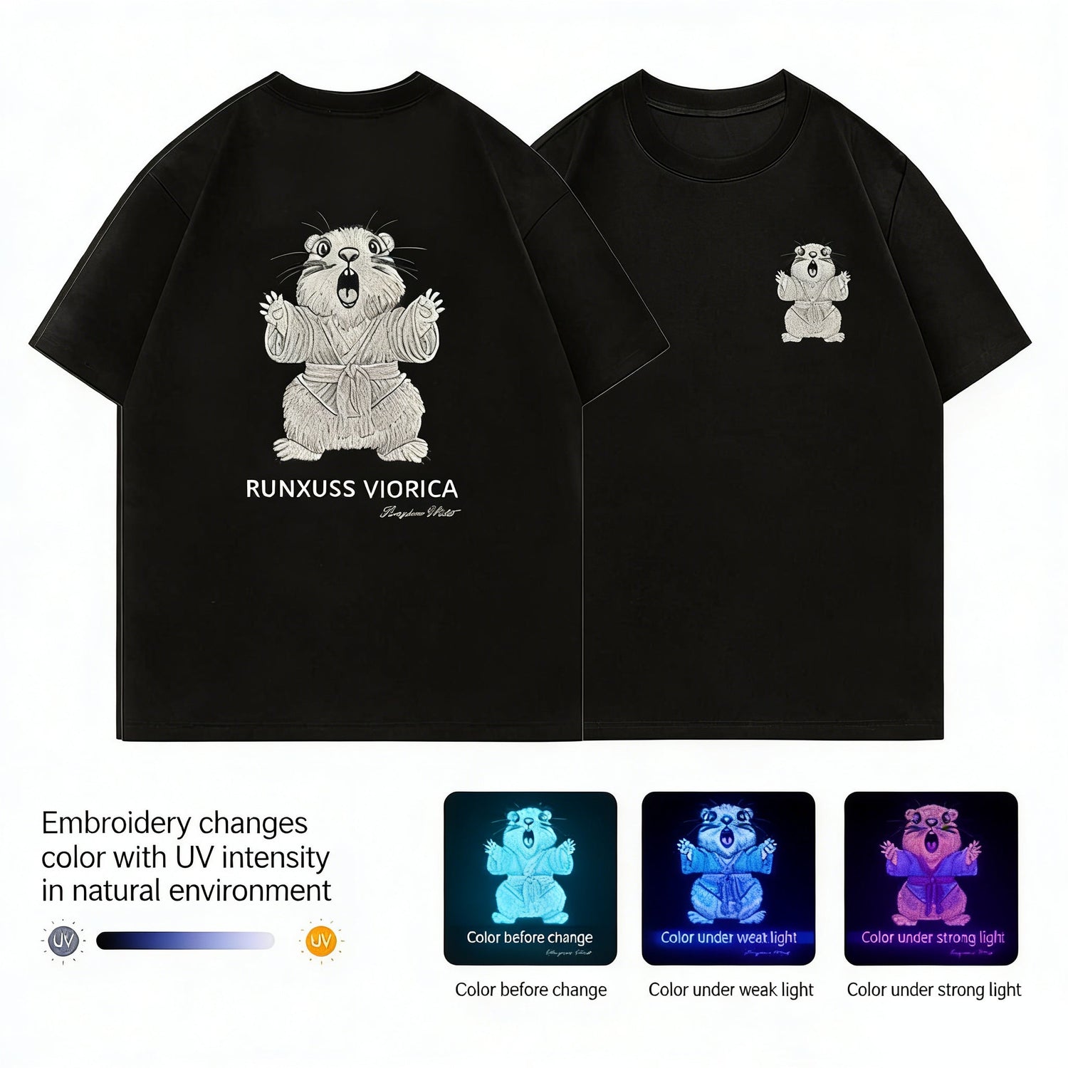 Light-sensitive color-changing T-shirt