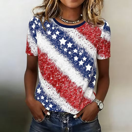 Women's American 250th Anniversary Printed Casual T-shirt - BundleWear