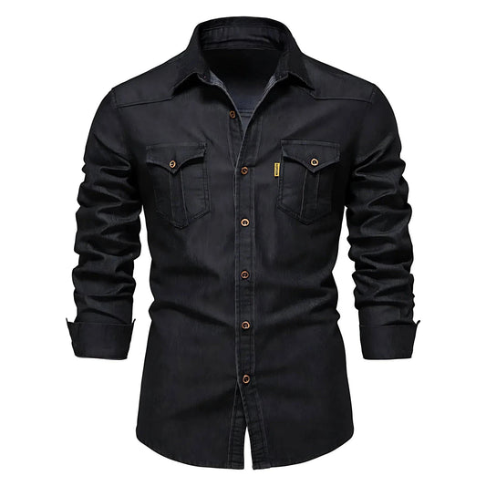 AdaptiveFit Cotton Denim Shirt: Men's Fit - MATCHING MASTER