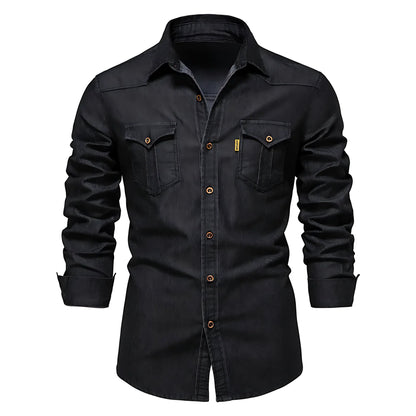 AdaptiveFit Cotton Denim Shirt: Men's Fit