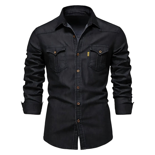 AdaptiveFit Cotton Denim Shirt: Men's Fit