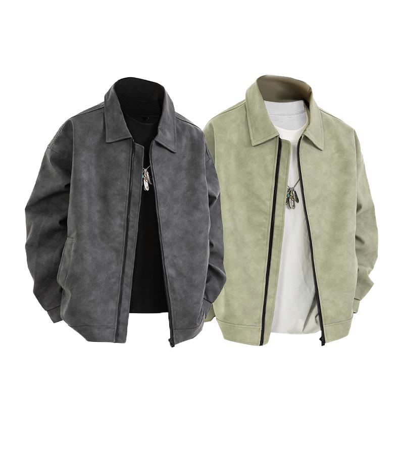 [Branded stock clearance] Autumn and winter cotton retro leather flight jacket for men