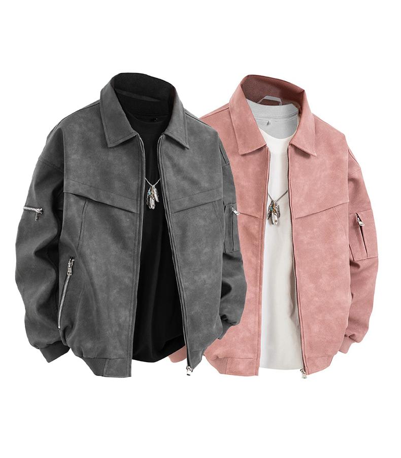 [Branded stock clearance] Autumn and winter cotton retro leather flight jacket for men