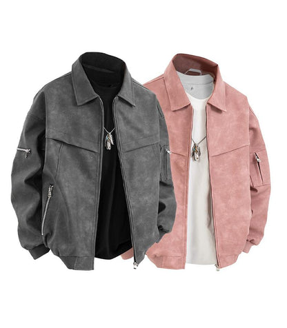 [Branded stock clearance] Autumn and winter cotton retro leather flight jacket for men