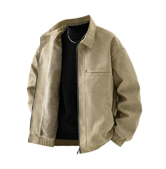 [Branded stock clearance] Autumn and winter cotton retro leather flight jacket for men