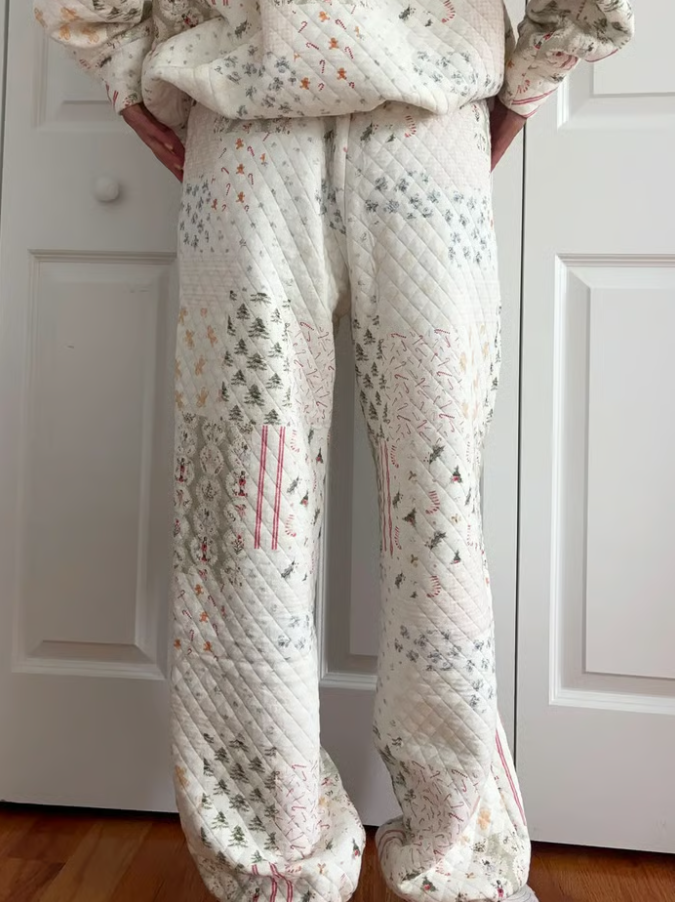 🎅Christmas Bestseller! ❄️🧣Christmas Holiday Quilted Mockneck Sweatshirt Set