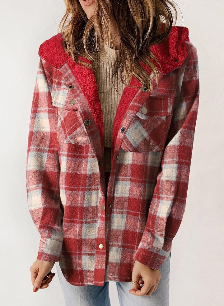 Winter Casual Plaid Hooded Wool Coat - MATCHING MASTER