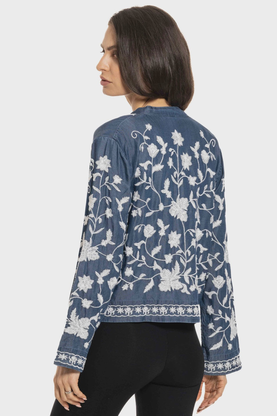 Petals and Sky Embroidered Cropped Tunic - MATCHING MASTER