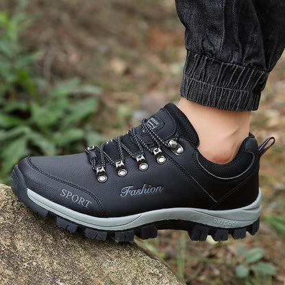 Men's Hiking Shoes Leather Outdoor Shoes Wear-resistant Men Trekking Walking Hunting Sneakers