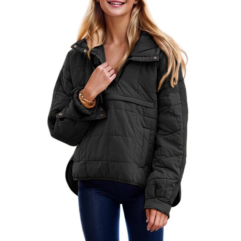Ladies' Oversized Hooded Pullover Puffer Jacket