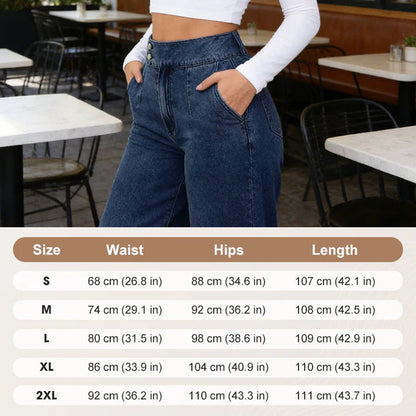 Ladies' high-waisted wide-leg jeans - MATCHING MASTER