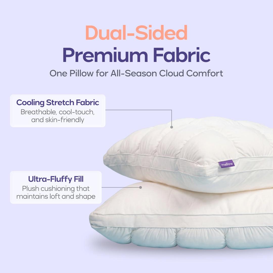 Puff Pillow 1-Pack - Cloud-Like Quilted Sleep Cushion with Supportive Comfort for Side, Back & Stomach Sleepers
