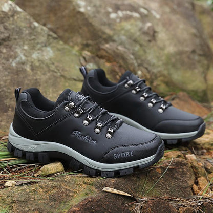 Men's Hiking Shoes Leather Outdoor Shoes Wear-resistant Men Trekking Walking Hunting Sneakers
