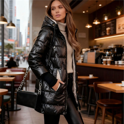 Ladies' Metallic Puffer Jacket