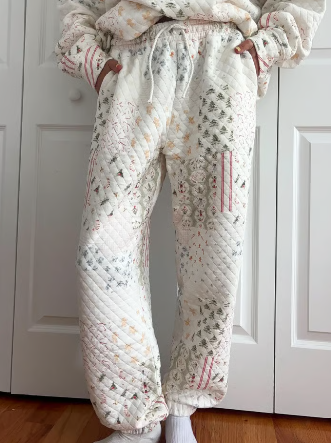 🎅Christmas Bestseller! ❄️🧣Christmas Holiday Quilted Mockneck Sweatshirt Set