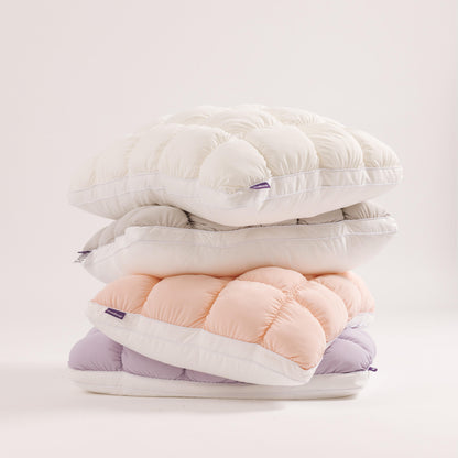 Puff Pillow 1-Pack - Cloud-Like Quilted Sleep Cushion with Supportive Comfort for Side, Back & Stomach Sleepers