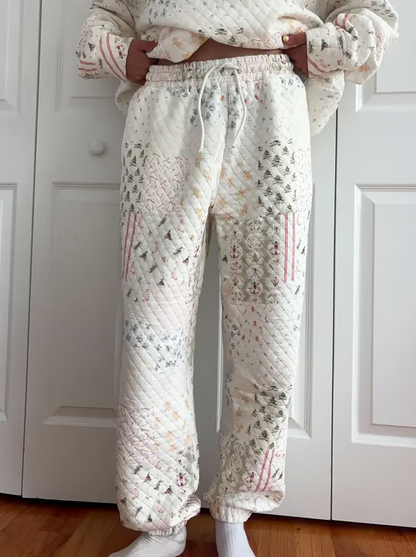 🎅Christmas Bestseller! ❄️🧣Christmas Holiday Quilted Mockneck Sweatshirt Set