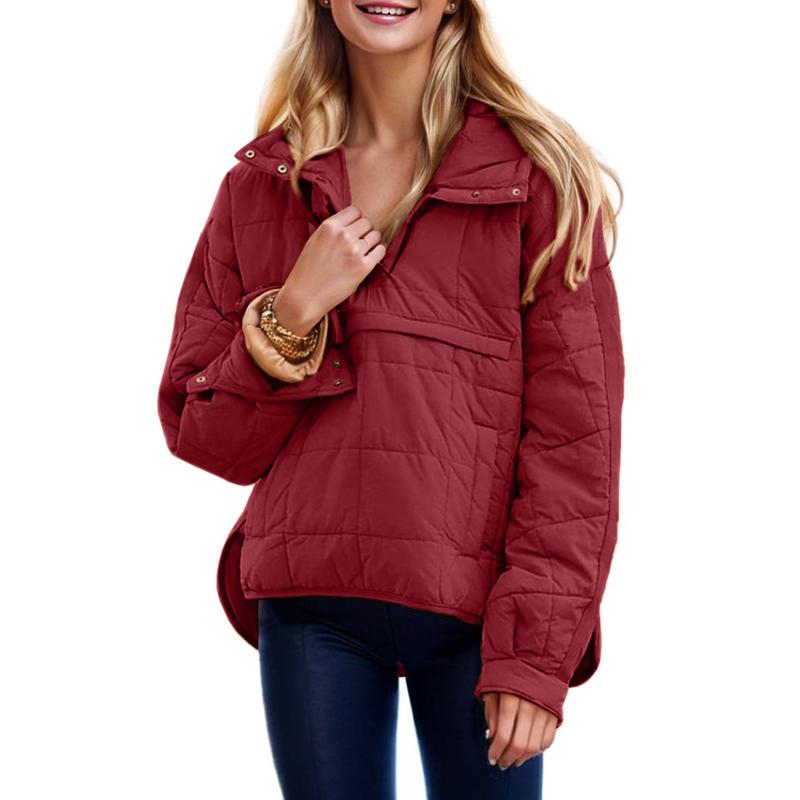 Ladies' Oversized Hooded Pullover Puffer Jacket
