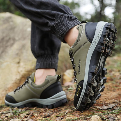 Men's Hiking Shoes Leather Outdoor Shoes Wear-resistant Men Trekking Walking Hunting Sneakers